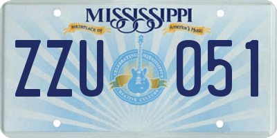 MS license plate ZZU051