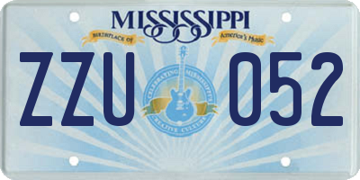 MS license plate ZZU052