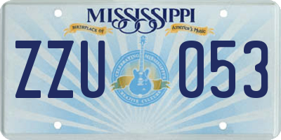 MS license plate ZZU053