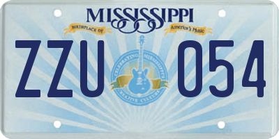 MS license plate ZZU054