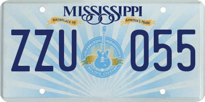 MS license plate ZZU055