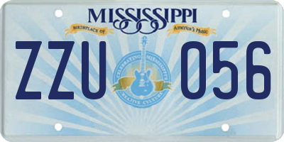 MS license plate ZZU056
