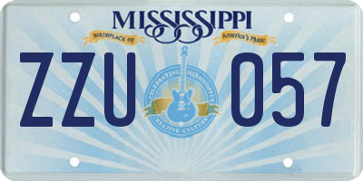 MS license plate ZZU057