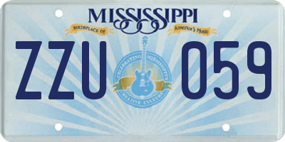 MS license plate ZZU059