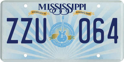 MS license plate ZZU064