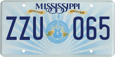 MS license plate ZZU065