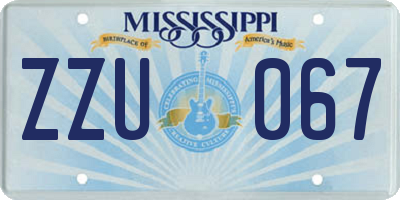 MS license plate ZZU067