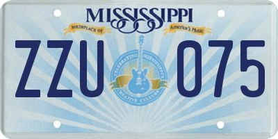 MS license plate ZZU075