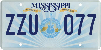 MS license plate ZZU077
