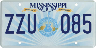 MS license plate ZZU085