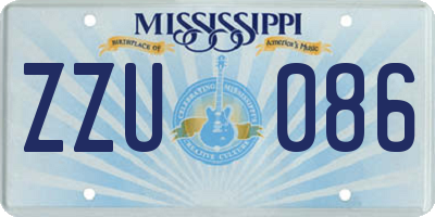 MS license plate ZZU086