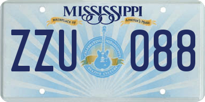 MS license plate ZZU088