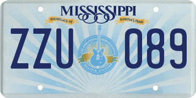 MS license plate ZZU089