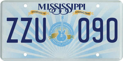 MS license plate ZZU090