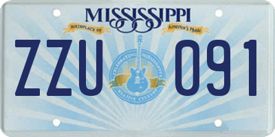 MS license plate ZZU091