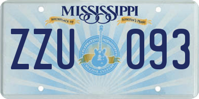 MS license plate ZZU093