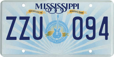 MS license plate ZZU094