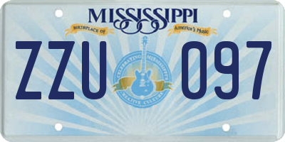 MS license plate ZZU097