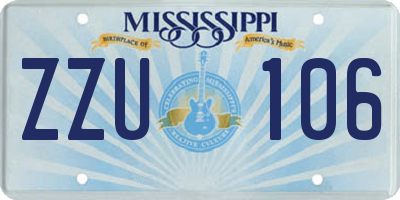 MS license plate ZZU106