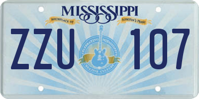 MS license plate ZZU107