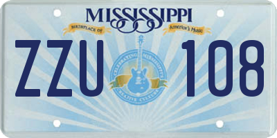 MS license plate ZZU108