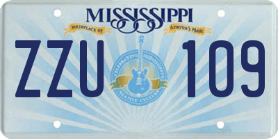 MS license plate ZZU109