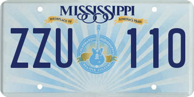 MS license plate ZZU110