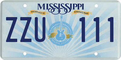 MS license plate ZZU111