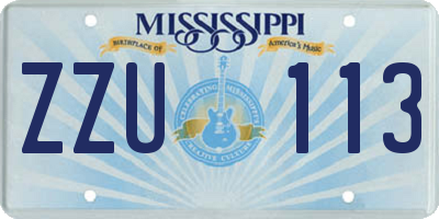 MS license plate ZZU113