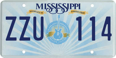 MS license plate ZZU114