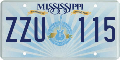 MS license plate ZZU115