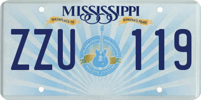 MS license plate ZZU119