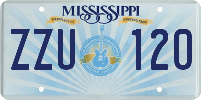 MS license plate ZZU120