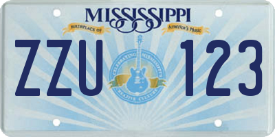 MS license plate ZZU123