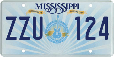 MS license plate ZZU124