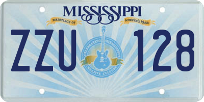 MS license plate ZZU128