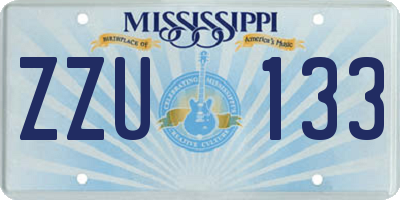 MS license plate ZZU133