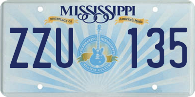 MS license plate ZZU135