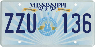 MS license plate ZZU136