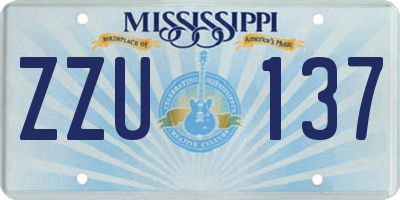 MS license plate ZZU137