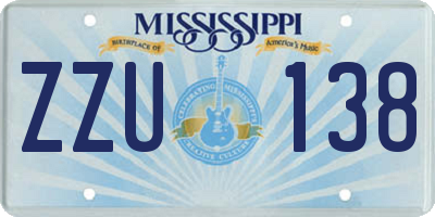 MS license plate ZZU138