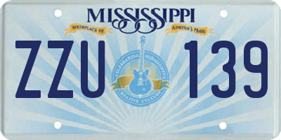 MS license plate ZZU139