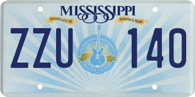 MS license plate ZZU140