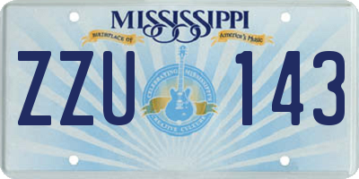 MS license plate ZZU143