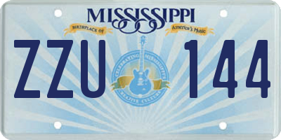 MS license plate ZZU144