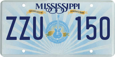 MS license plate ZZU150