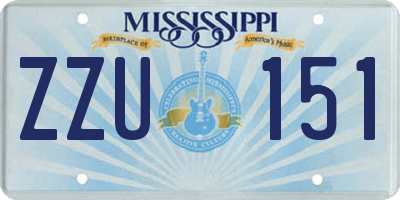 MS license plate ZZU151