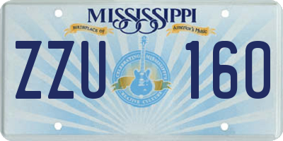 MS license plate ZZU160