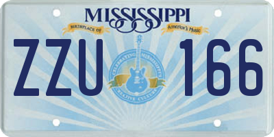 MS license plate ZZU166