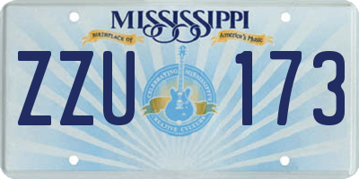 MS license plate ZZU173